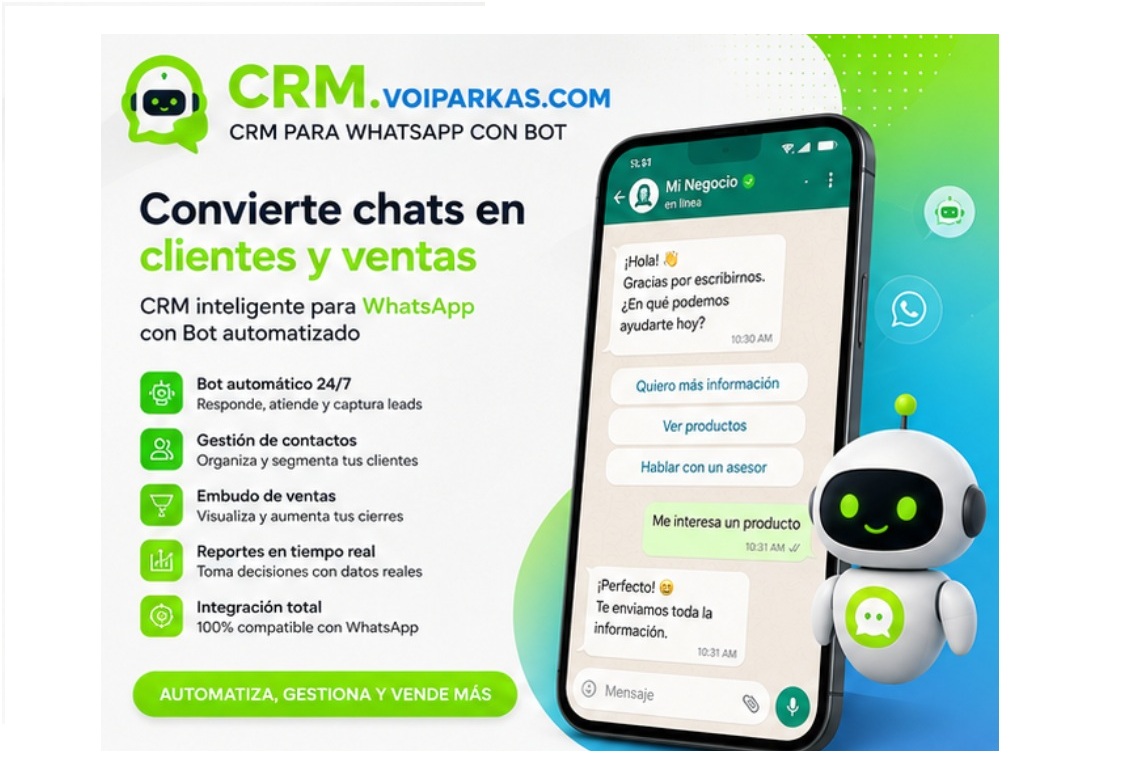 CRM whatsapp - ChatBot Robot Ayuda las 24/7